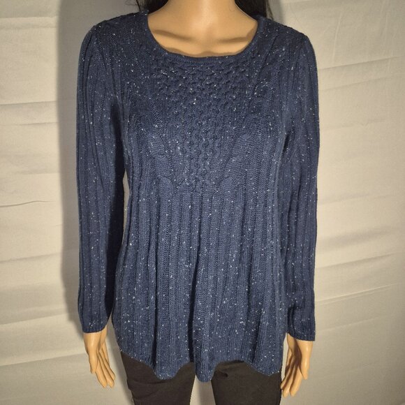 HANNAH Acrylic sweater, Turquoise with white specks in size LG. - Picture 10 of 16